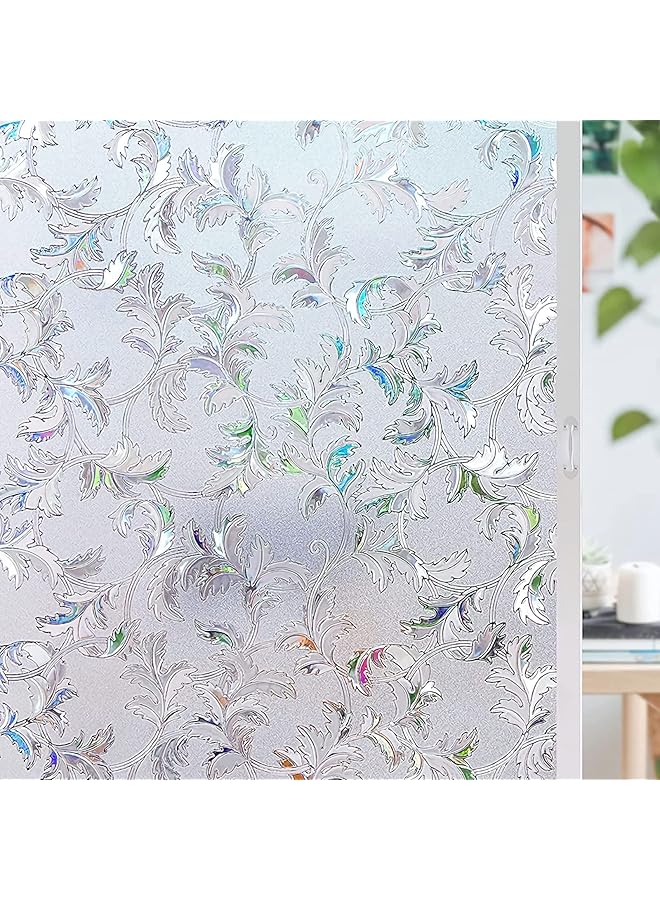 The Bros Stained Glass Window Film Privacy, Window Privacy Film Sun Blocking Anti UV Rainbow Window Clings 3D Decorative Window Vinyl Static Cling Window Sticker,17.5 x 78.7 Inches - Image 1