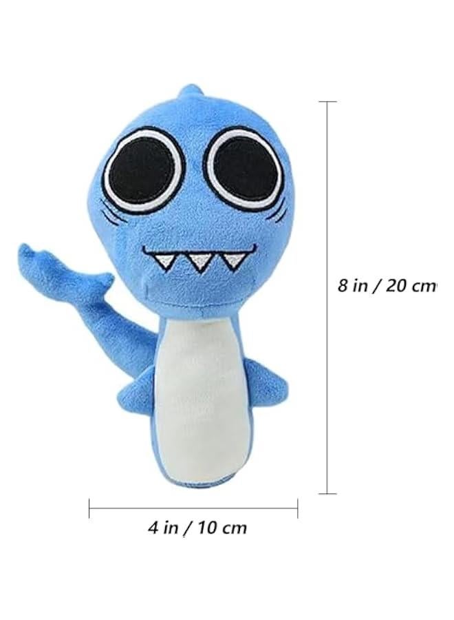 Loquat Sprunki Plush, Stuffed Figure Pillow for Horror Game Fans for Room Decor (Sharky) - Image 3