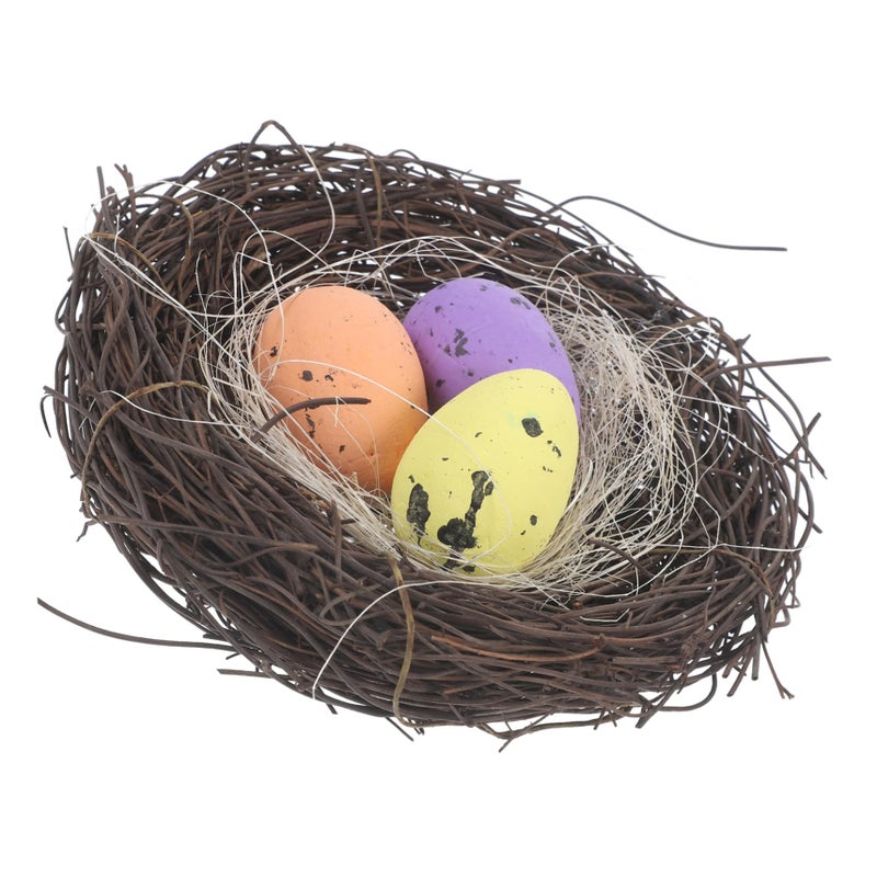 Realistic Foam Eggs And Nest Decorating Kit For Easter Garden Holiday Celebration - Image 2