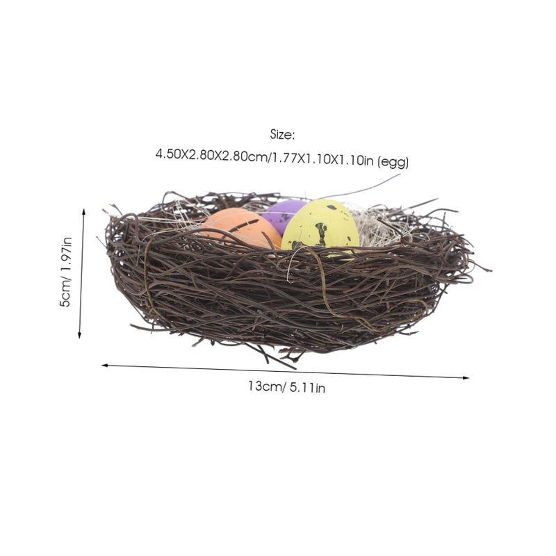 Realistic Foam Eggs And Nest Decorating Kit For Easter Garden Holiday Celebration - Image 3