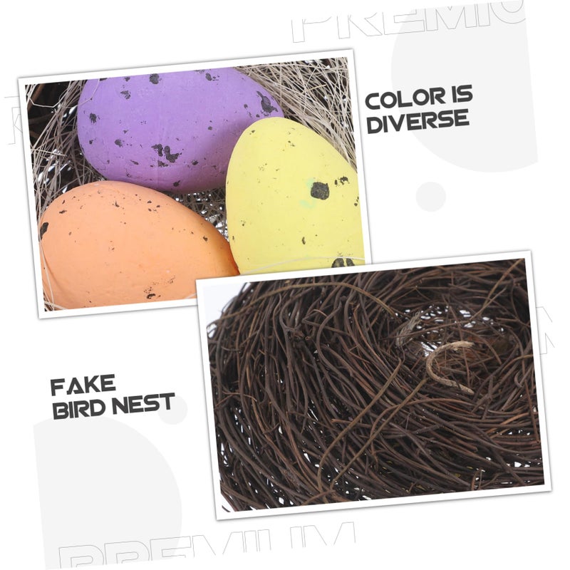 Realistic Foam Eggs And Nest Decorating Kit For Easter Garden Holiday Celebration - Image 4