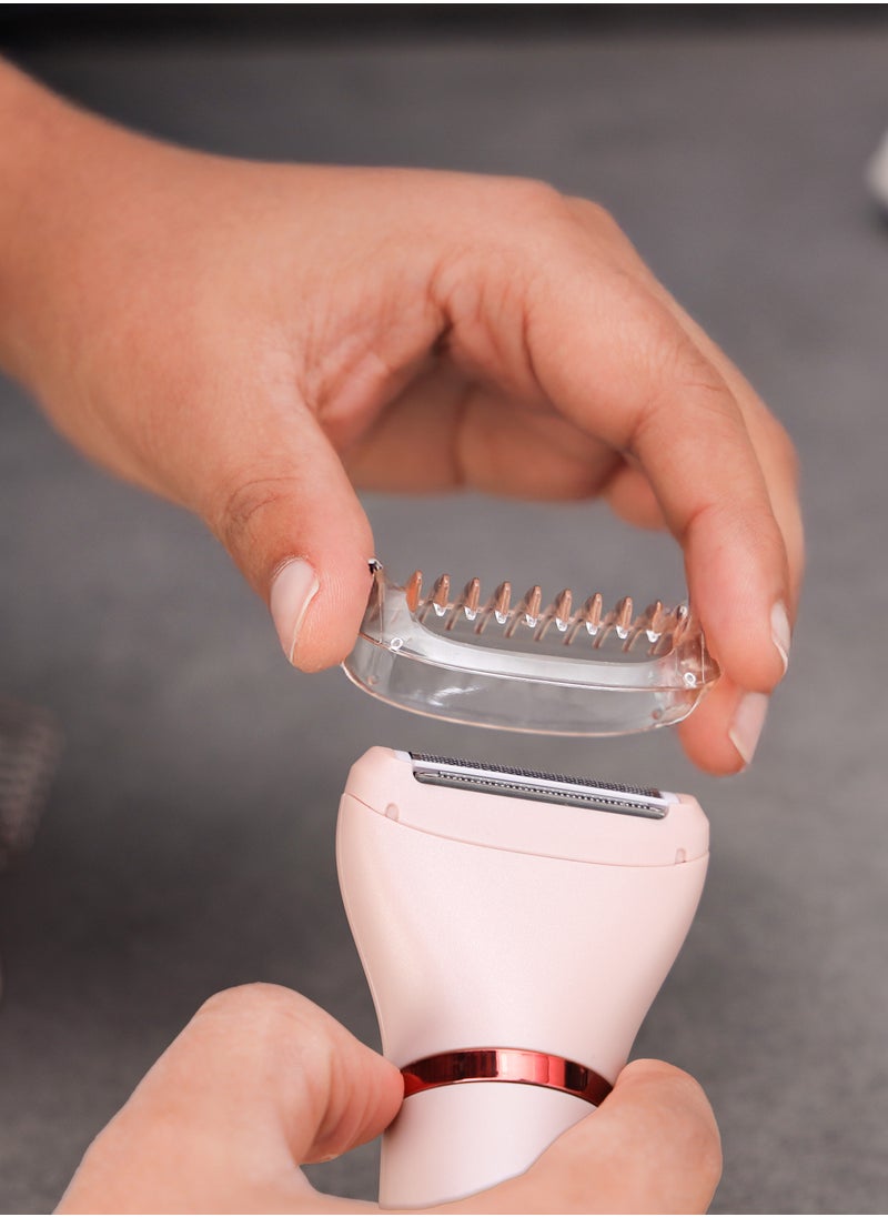 GEEPAS - 3 In1 Waterproof Lady Shaver Set | Lithium Battery , LED Indicator | 3 Changeable Heads, 2 Comb Attachment | GLS57521UK - Image 1