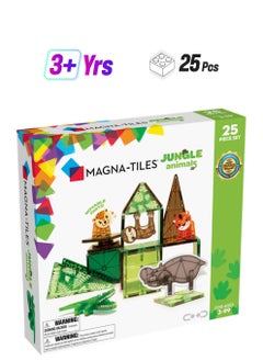 MAGNA-TILES Jungle Animals 25-piece Magnetic Construction Set, Original 3d Magnetic Building Tiles, For Kids Ages 3+  - Image 1