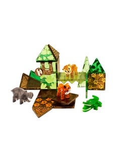 MAGNA-TILES Jungle Animals 25-piece Magnetic Construction Set, Original 3d Magnetic Building Tiles, For Kids Ages 3+  - Image 3