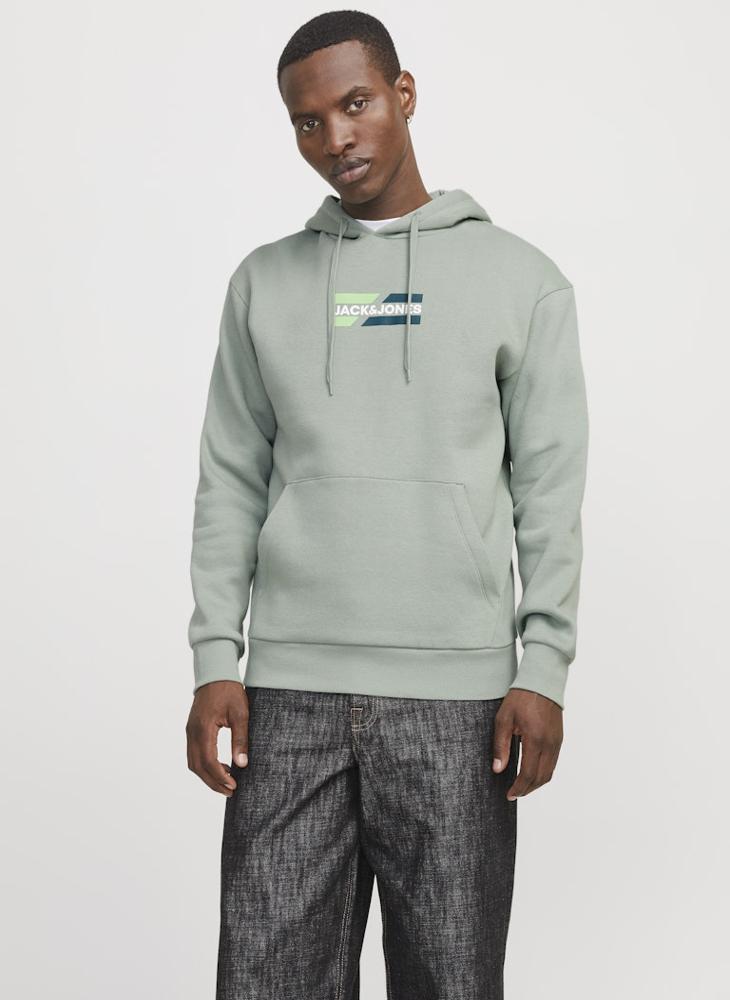 JACK & JONES Logo Print Pull Over Hoodie  - Image 1