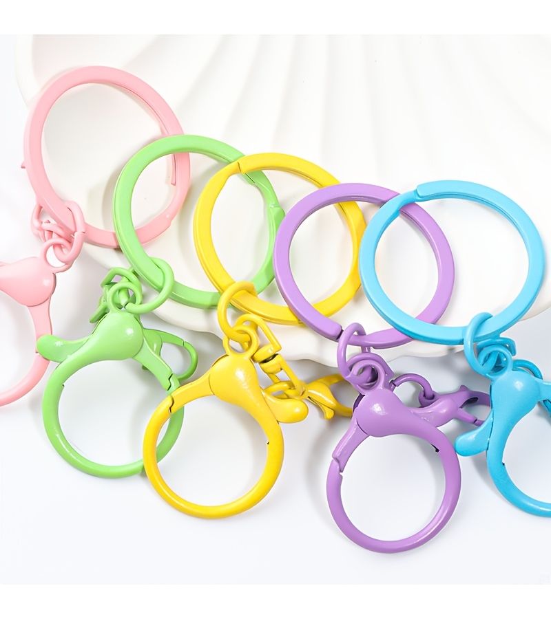 20pcs Mixed Color Figure 8 Keychain Hooks Metal Clips for Key Rings Bags - Image 1