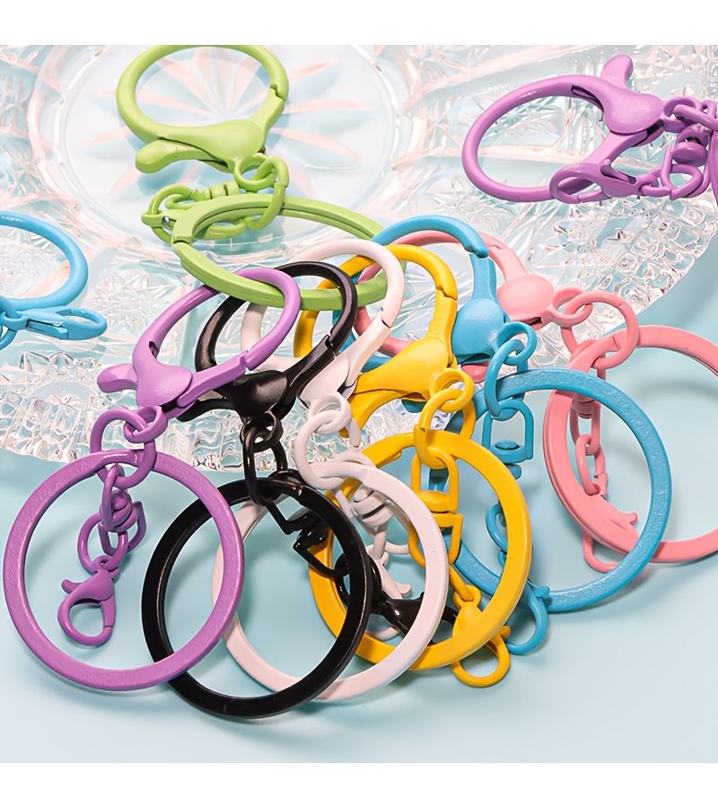 20pcs Mixed Color Figure 8 Keychain Hooks Metal Clips for Key Rings Bags - Image 2