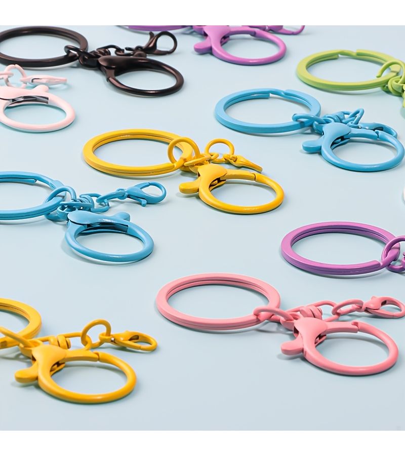 20pcs Mixed Color Figure 8 Keychain Hooks Metal Clips for Key Rings Bags - Image 3