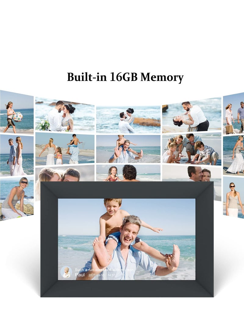 KASTWAVE 10.1 Inch WiFi Digital Picture Frame IPS Touch Screen Smart Cloud Photo Frame with 16GB Storage Easy Setup to Share Photos or Videos via Frameo APP Auto-Rotate Wall Mountable (Black) - Image 3