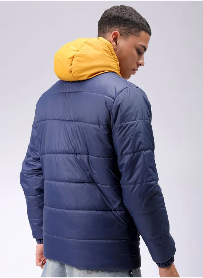 The Indian Garage Co Men Slim Fit Graphic Puffer Jackets
