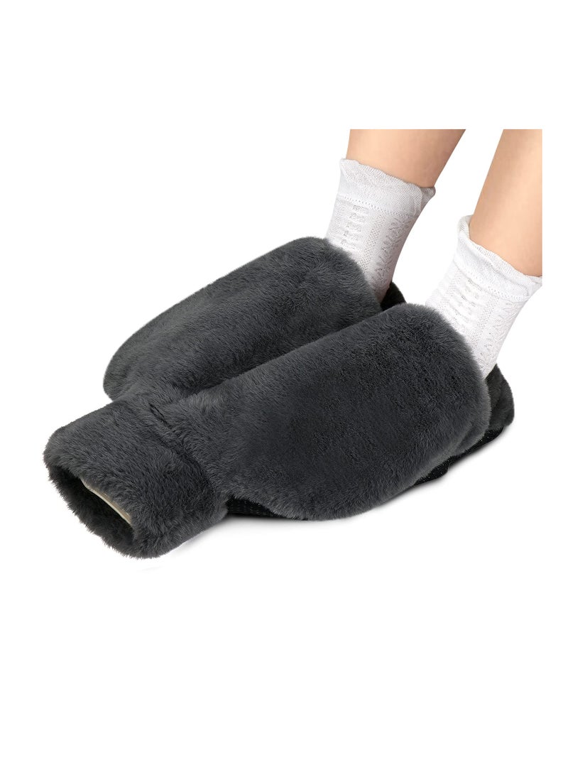 Zikra Foot Warmer Hot Water Bottle for Feet, Foot Warmer Bottle with Removable Washable Cover Snug Feet Warmer 2L Large Bottle with Thickened Plush Cover for Women Men The Elderly Comfortable Night Sleep - Image 1