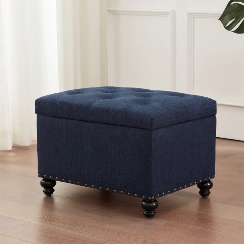 Comfynest Modern Storage Ottoman - Dark Blue - Image 3