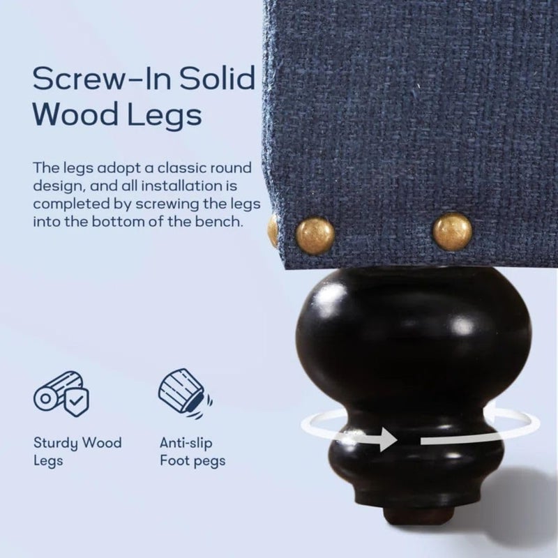 Comfynest Modern Storage Ottoman - Dark Blue - Image 4