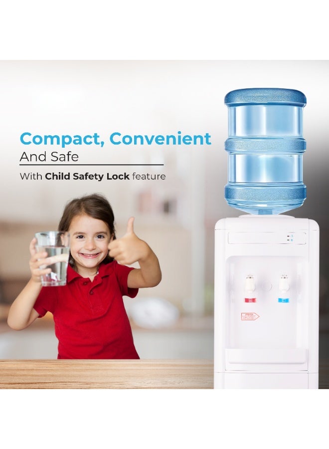 ايرس موزع مياه ساخن وبارد بتحميل علوي - نظام تبريد ضاغط، خزانات مياه ساخنة وباردة من الفولاذ المقاوم للصدأ، تصميم بثلاث صنابير (ساخن/عادي/بارد)، موفر للطاقة، 220-240 فولت ~ 50/60 هرتز، قفل أمان للأطفال - مثالي للاستخدام المنزلي والمكتبي - Image 5