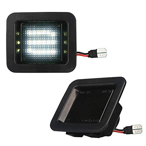 MbuyDIY LED License Plate Light Lamp Assembly Compatible with 2015-2020 F150 17-20 Raptor Smoke Lens 6000K White, Pack of 2 - Image 1