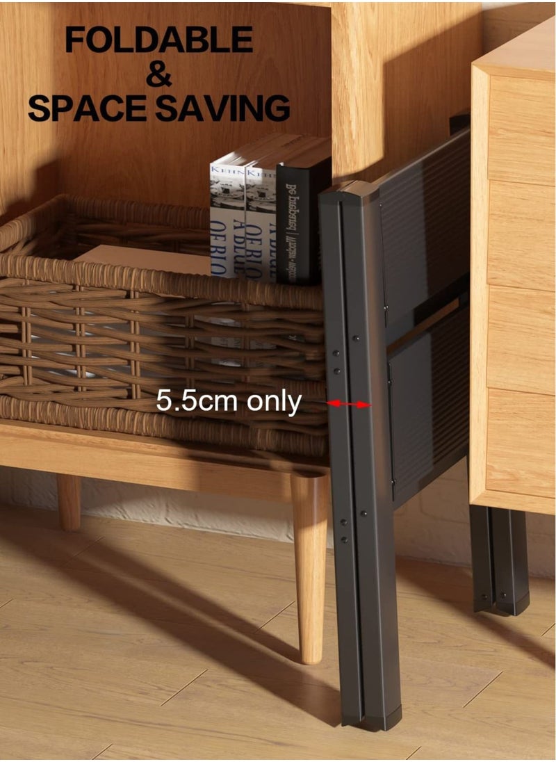 SUNRISE - 2 Steps Ladder Aluminum Folding Step Stool With Anti Slip Sturdy And Wide Pedal Light weight Portable Multi Use Stepladder For Home And Kitchen Use Space Saving - Image 1