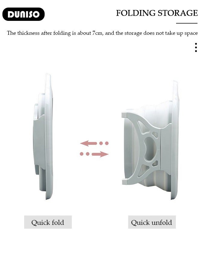 DUNISO Collapsible Foot Bath Basin, Portable Foot Soak Tub with Massaging Rollers, Folding Foot Tub for Soaking Feet, Pedicure Foot Spa Bucket for Relieving Fatigue And Body Stress, Multifunctional Bucket for Travel - Image 3