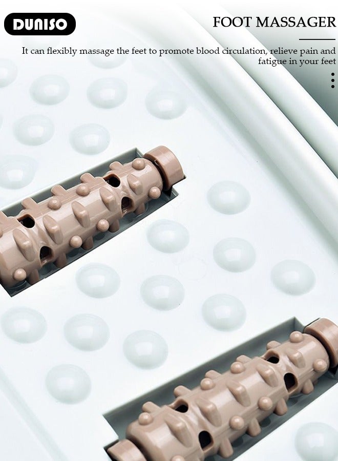 DUNISO Collapsible Foot Bath Basin, Portable Foot Soak Tub with Massaging Rollers, Folding Foot Tub for Soaking Feet, Pedicure Foot Spa Bucket for Relieving Fatigue And Body Stress, Multifunctional Bucket for Travel - Image 5