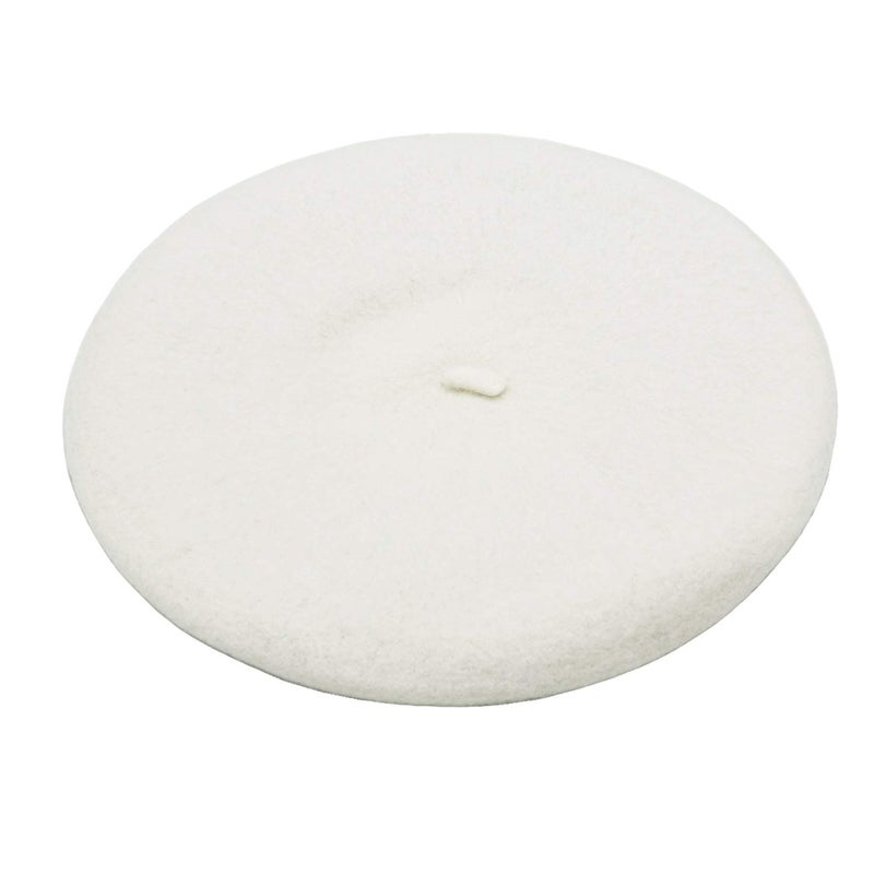 Wheebo Wool Beret Hat,Solid Color French Style Winter Warm Cap for Women Girls Lady (White) - Image 4