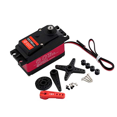 Wishiot DS5160SSG 60kg Servo RC Digital Servo DC684V Metal Gear Large Torque High Speed IP67 Waterproof Servo 270 Degree with 18T Aluminum Servo Arm for Crawler Baja Cars Robotics DIY Projects - Image 1