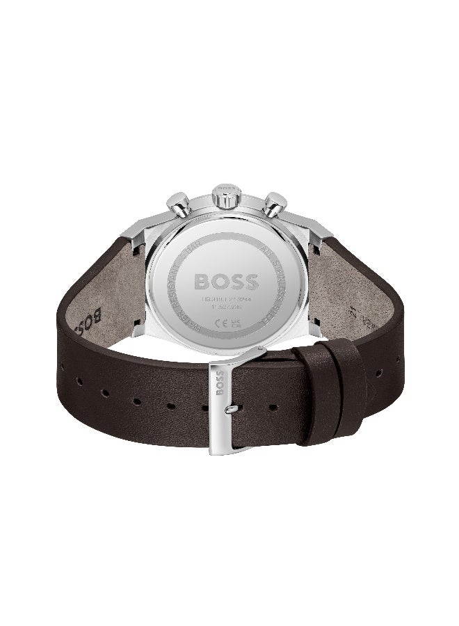 HUGO BOSS ساعة هوجو بوس مستديرة كرونوغراف للرجال بلون أزرق جليدي - 1514219 - Image 3