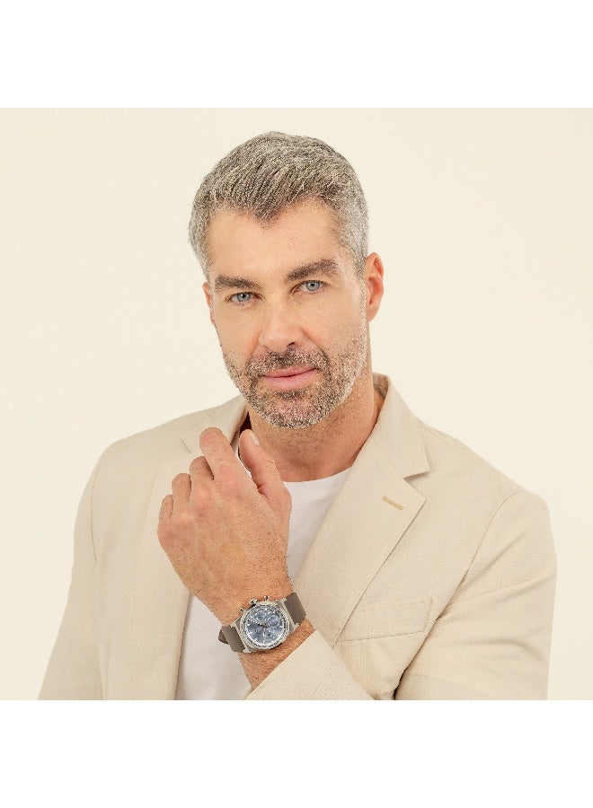 HUGO BOSS ساعة هوجو بوس مستديرة كرونوغراف للرجال بلون أزرق جليدي - 1514219 - Image 5