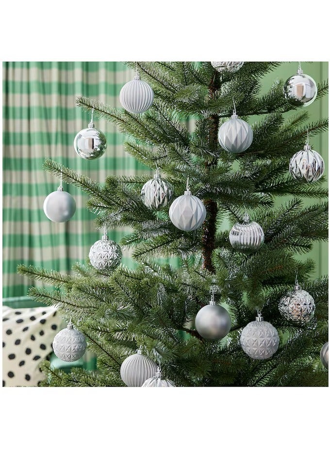 VINTERFINT Decoration, bauble, silver-colour, 8 cm 24 pack - Image 2