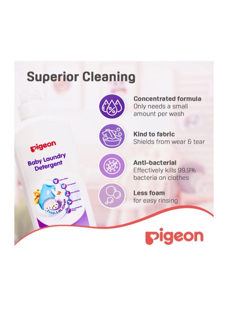 Pigeon Baby Laundry Detergent Liquid With Plant Extracts, Alcohol & Anti-Bacterial, Paraben Free, Highly Effective, Superior Cleaning, 900ml - Image 3