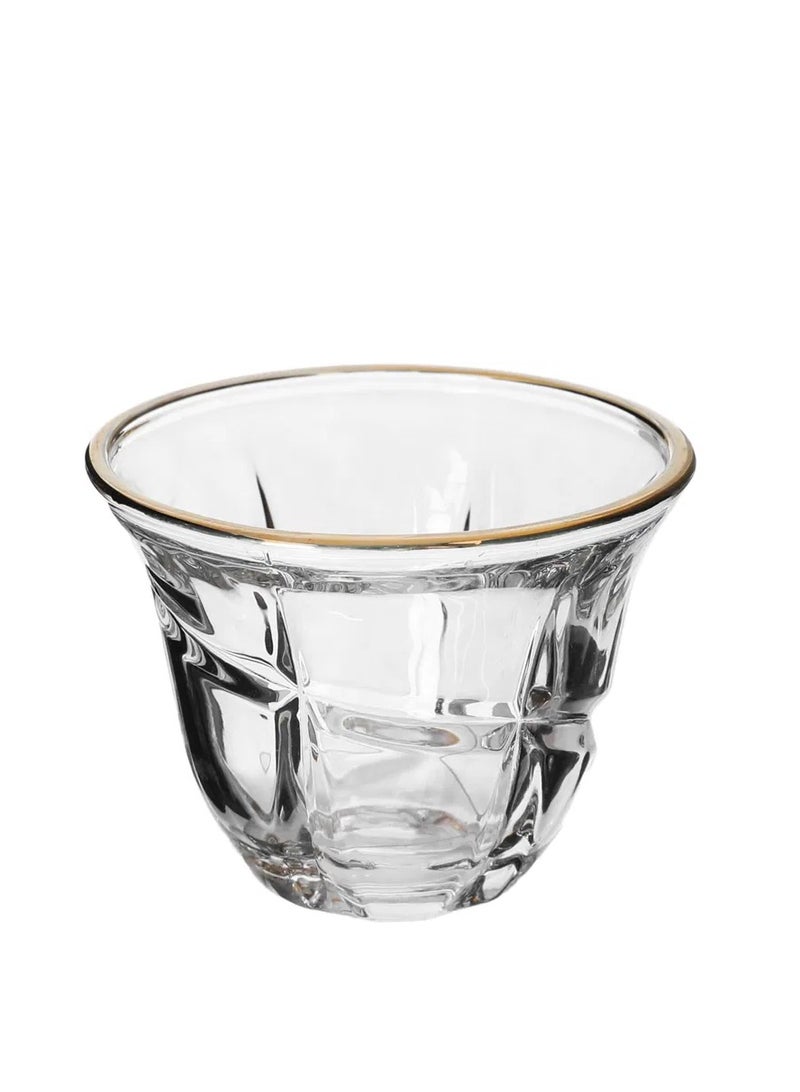 ماكس طقم فناجين قهوة زجاج ماكس، 6 قطع، بخط ذهبي - شفاف - Image 5