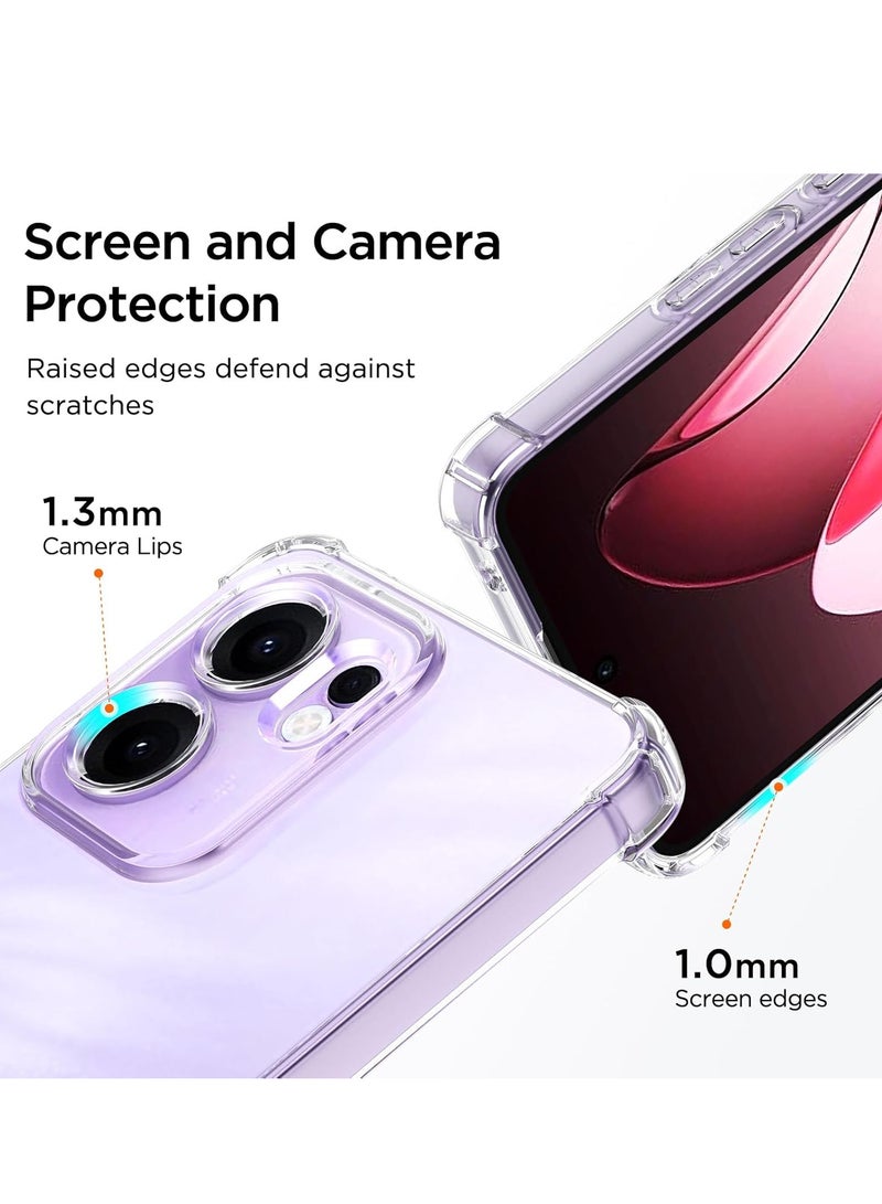 Transparent Case for Oppo Reno 13 F 5G / 4G, Crystal Clear Soft TPU Shockproof Protective Case Ultra-thin [Airbag Protection] Anti-Scratch Anti-Oil Bumper Cover  - Image 3