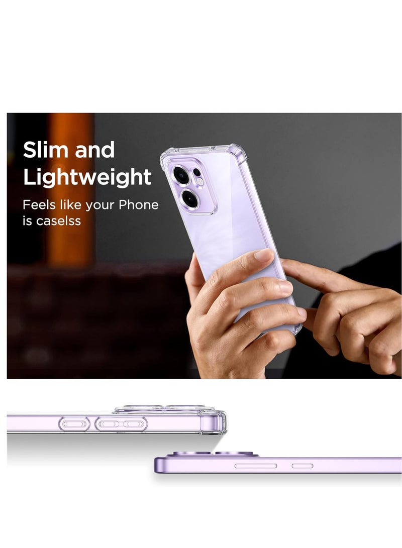 Transparent Case for Oppo Reno 13 F 5G / 4G, Crystal Clear Soft TPU Shockproof Protective Case Ultra-thin [Airbag Protection] Anti-Scratch Anti-Oil Bumper Cover  - Image 5