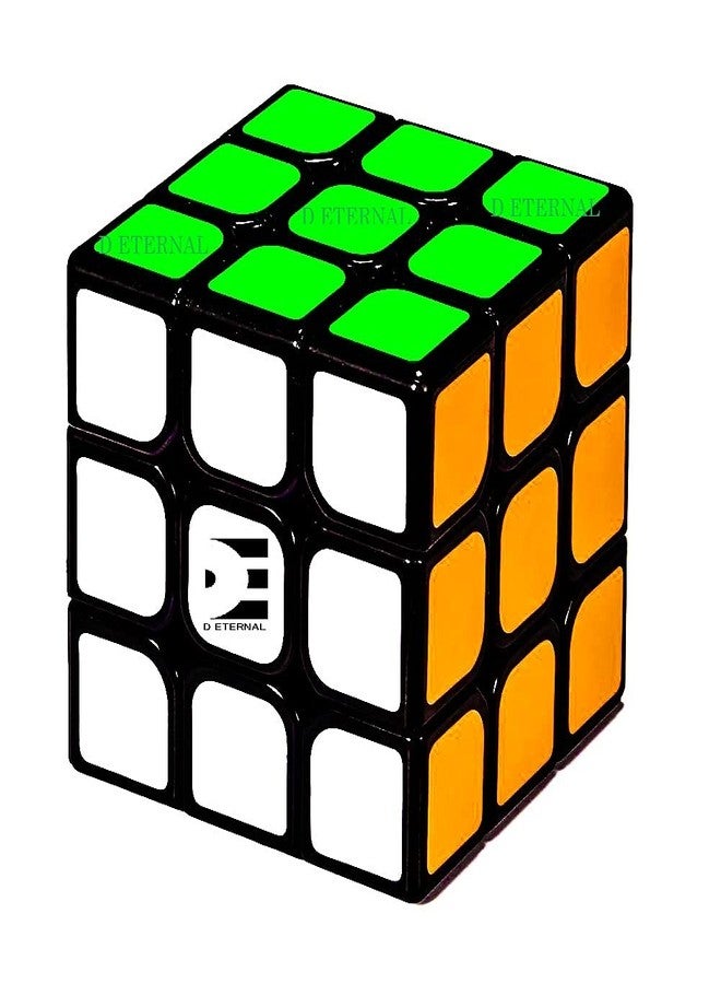 D ETERNAL Cube 3x3x3 High Speed Cube 3x3 Magic Speed Cubic Puzzle Game for Kids Boys & Girls,Black, Multicolor (Cubo 3x3 Black(Non Magnetic)) - Image 1