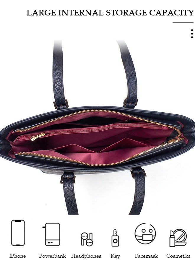 DUNISO 2Pcs Women's Fashion Wallet Shoulder Tote Bag Faux Leather Handbag Purse Set For Women Large Capacity Tote Bag Fashionable Travel Messenger Shoulder Bag For Ladies - Image 5