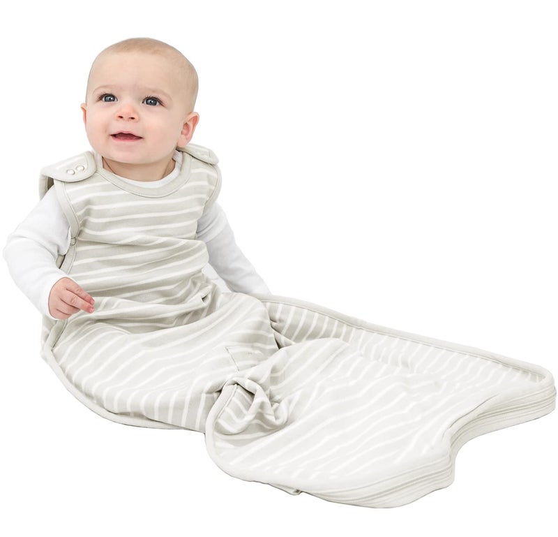 Woolino Woolino 4 Season Sleep Sack Ultimate Merino Wool Sleeping Bag TwoWay Zipper Adjustable Universal Size Sleep Sack for Baby 224 Months Birch Gray 