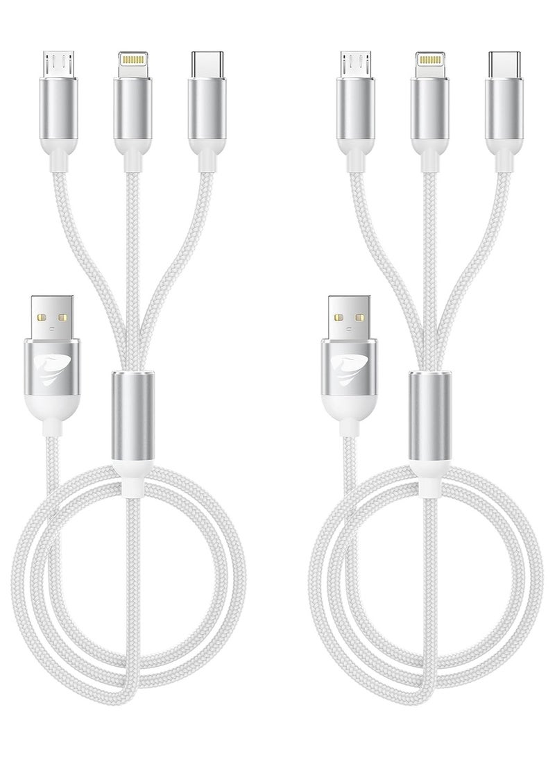 Festive Gallery 3 in 1 Charging Cable, Multi Charging Cable 1.2M Multi Charger Cable Fast Charging with Type-C, Micro USB and iPhone Port, Compatible with iPhone 14 13 Galaxy S20 S9 & Micro USB ( Blue ) - Image 4