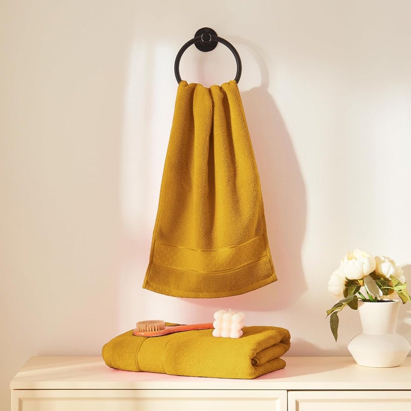 COZYART Gold Bath Towel Set 6 Piece, 2 Bath Towels 2 Hand Towels 2 Washcloths, Luxury 100% Turkish Cotton 650GSM Hotel Quality, Soft, Absorbent, Towel Sets for Bathroom - Image 4