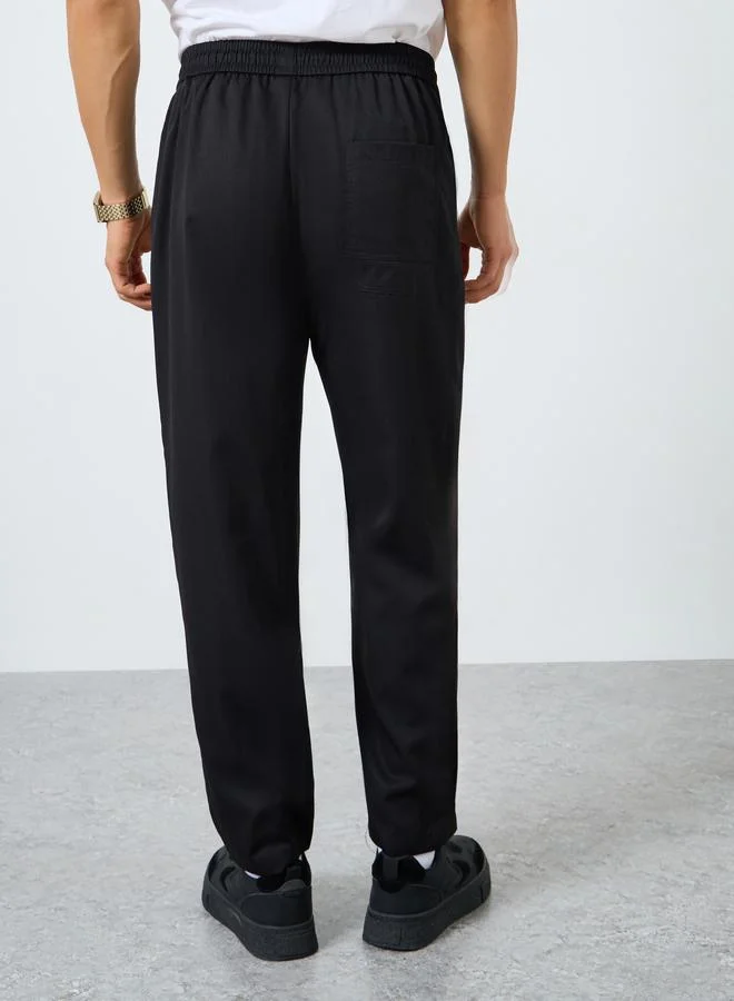 تايك تو بنطال رجالي سادة بخصر رباط وقصة مستقيمة