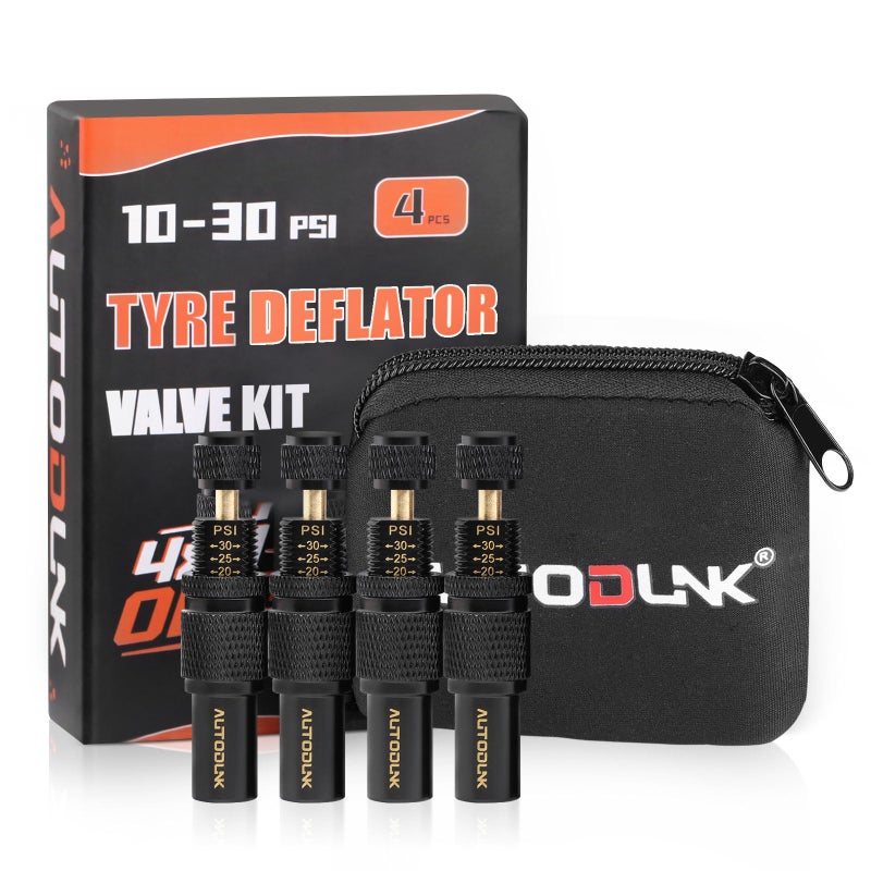 AUTODUNK Adjustable AutoStop Tire Deflator Valve Kit 1030 PSI Air Down Tool Offroad Accessories 4 PCS