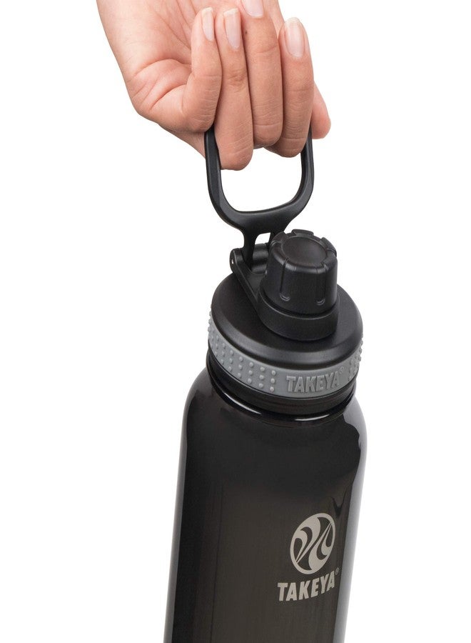 Takeya Tritan Sport Water Bottle with Spout Lid - BPA-Free & Dishwasher-Safe Water Bottle - Reusable Bottle with Lid Handle - Simple Leak-Proof Water Bottle - 40 oz, Black - Image 2