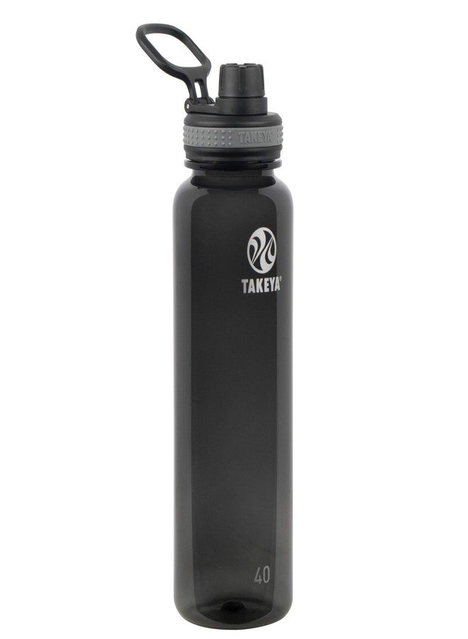 Takeya Tritan Sport Water Bottle with Spout Lid - BPA-Free & Dishwasher-Safe Water Bottle - Reusable Bottle with Lid Handle - Simple Leak-Proof Water Bottle - 40 oz, Black - Image 1