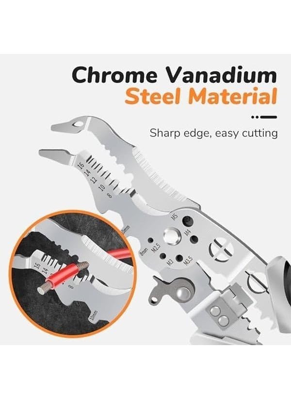 IQS ENTERPRISE IQS Enterprise 12 in 1 Multifunctional Wire Stripper Crimper Pliers Professional Wire Stripper tool for Electrical Cable cutter tool Cable Stripping Cutting Winding Crimping Precision 1 pcs  - Image 4