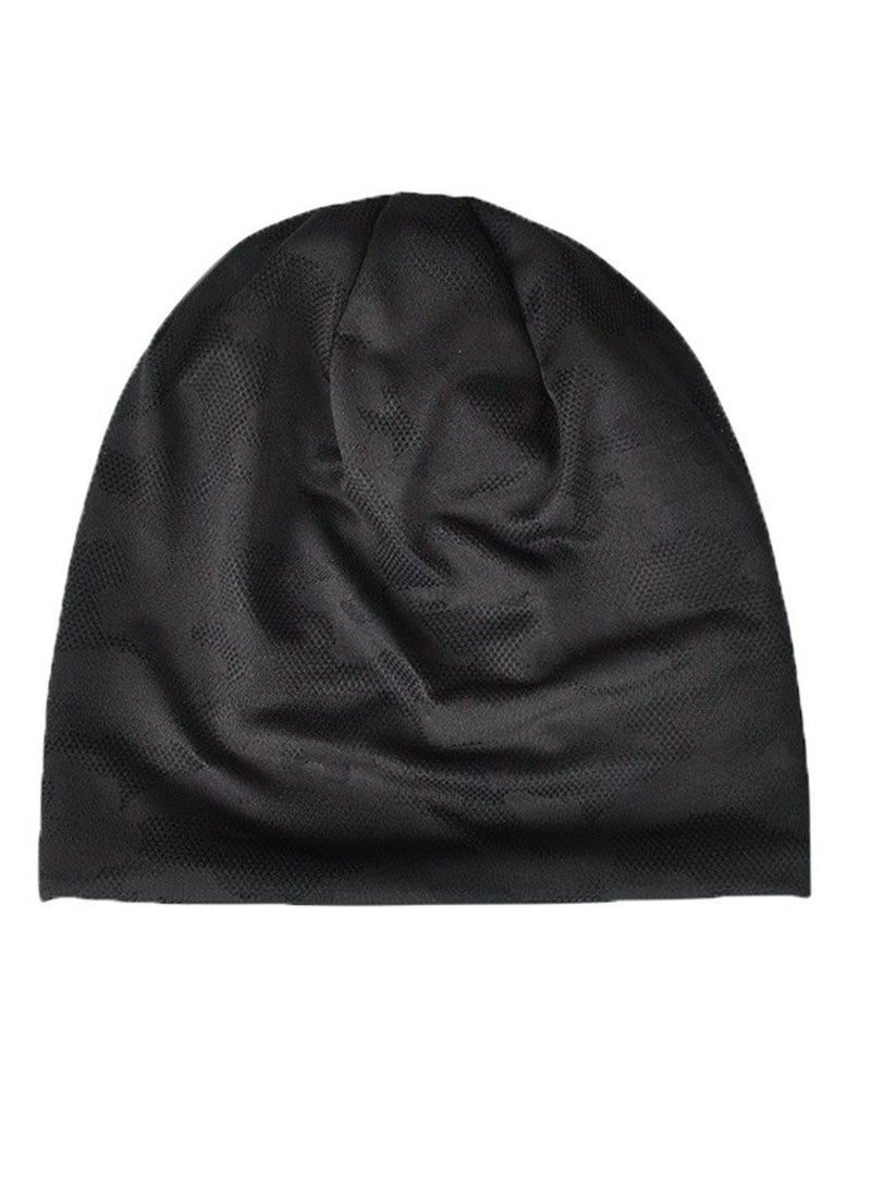 Loquat Infinity Scarf Headwear Cap Thickened Plush Beanie Hat Black  - Image 1