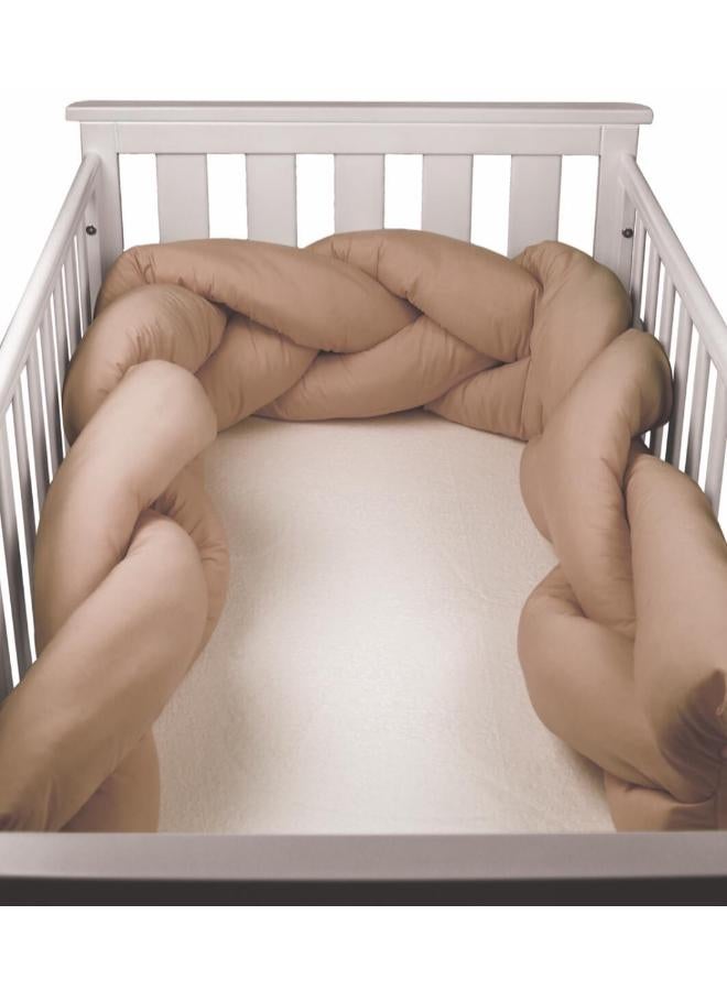 Braided Crib Bumper (dark Beige) This Crib Bumper Pads Can Avoid Your Baby's Head, Legs or Hands Bumping Into Crib, and It Keeps Your Little Ones Safe and Will Let You Get Some Sleep at Night