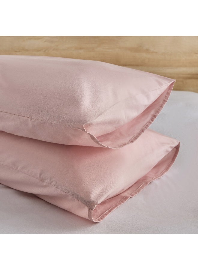 Home Box طقم أغطية وسائد قطنية وردية أساسية للمنزل - Image 5