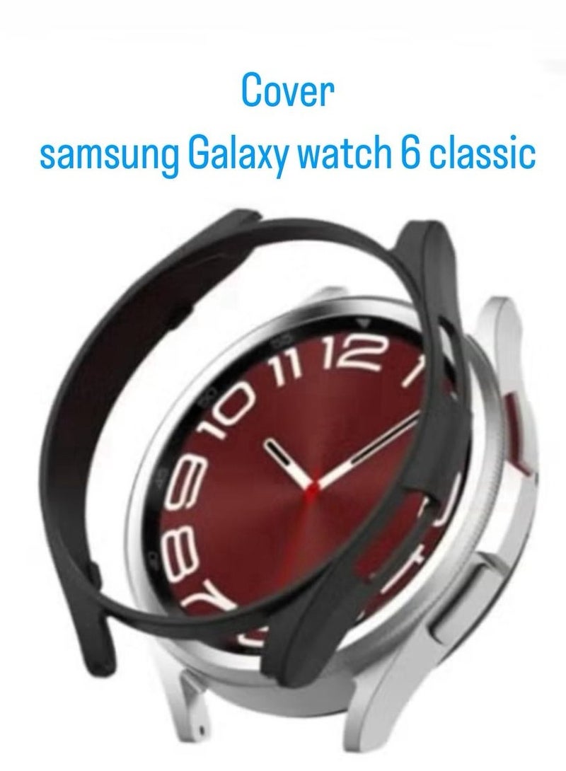 Protective Case Compatible with Samsung Galaxy Watch 6 Classic 47mm - Polycarbonate Protective Case [No Screen Film] - Black - Image 5