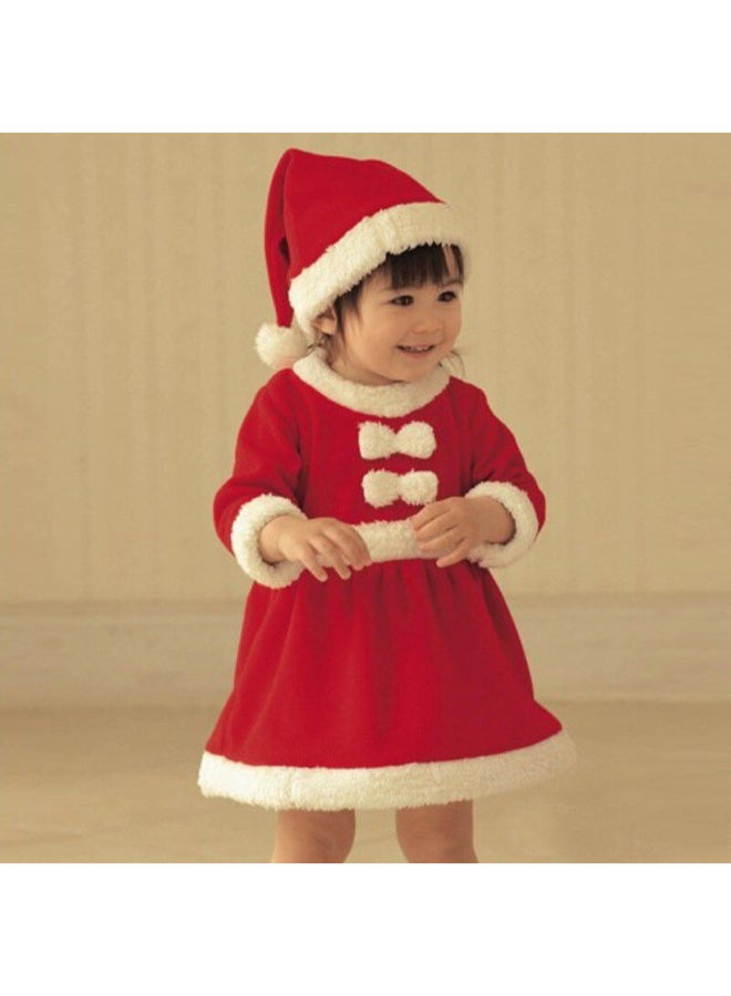 Ciao Children's Christmas Clothes (Girls) – Santa Dress and Hat Set for Teens, Red Velvet Holiday Costume with White Fur Trim, Size 150 cm (12–13 Years) - Image 5