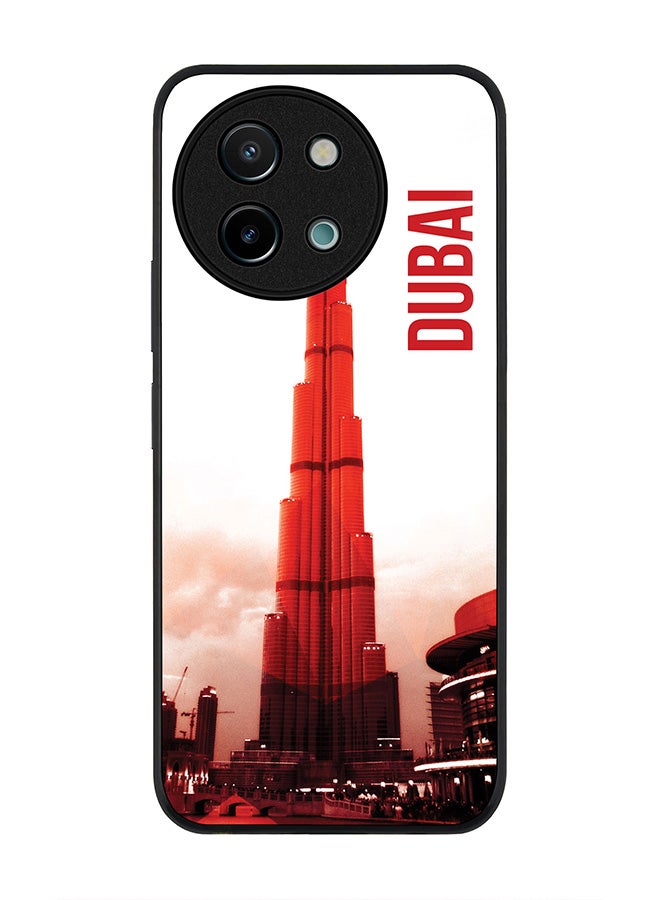 Stylizedd Rugged Black edge case for Vivo Y38 / Vivo Y58 / Vivo Y200i /Vivo T3x, Slim fit Soft Case Flexible Anti Drop TPU Gel Thin Cover - Dubai - The Burj - Image 1