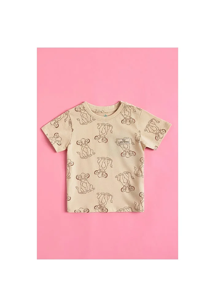 أر أند بي 2 Pack Lion King Printed T-Shirts with Short Sleeves