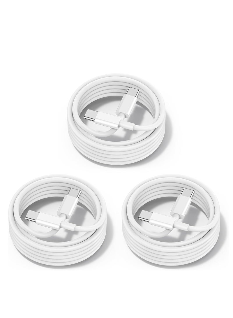 General 60W USB C to USB C Cable [3Pack] iPhone 15 Fast Charging Cable,6ft Long USB-C to USBC Power Cord for iPhone 15/15 Pro/15 Plus/15 Pro Max,MacBook Pro Air/IPad Air 4/5/iPad Pro 12.9/11(White)  - Image 1