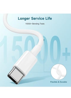 General 60W USB C to USB C Cable [3Pack] iPhone 15 Fast Charging Cable,6ft Long USB-C to USBC Power Cord for iPhone 15/15 Pro/15 Plus/15 Pro Max,MacBook Pro Air/IPad Air 4/5/iPad Pro 12.9/11(White)  - Image 4